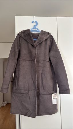 Zara Mantel braun mit Kapuze Grösse XS neu mit Etikett