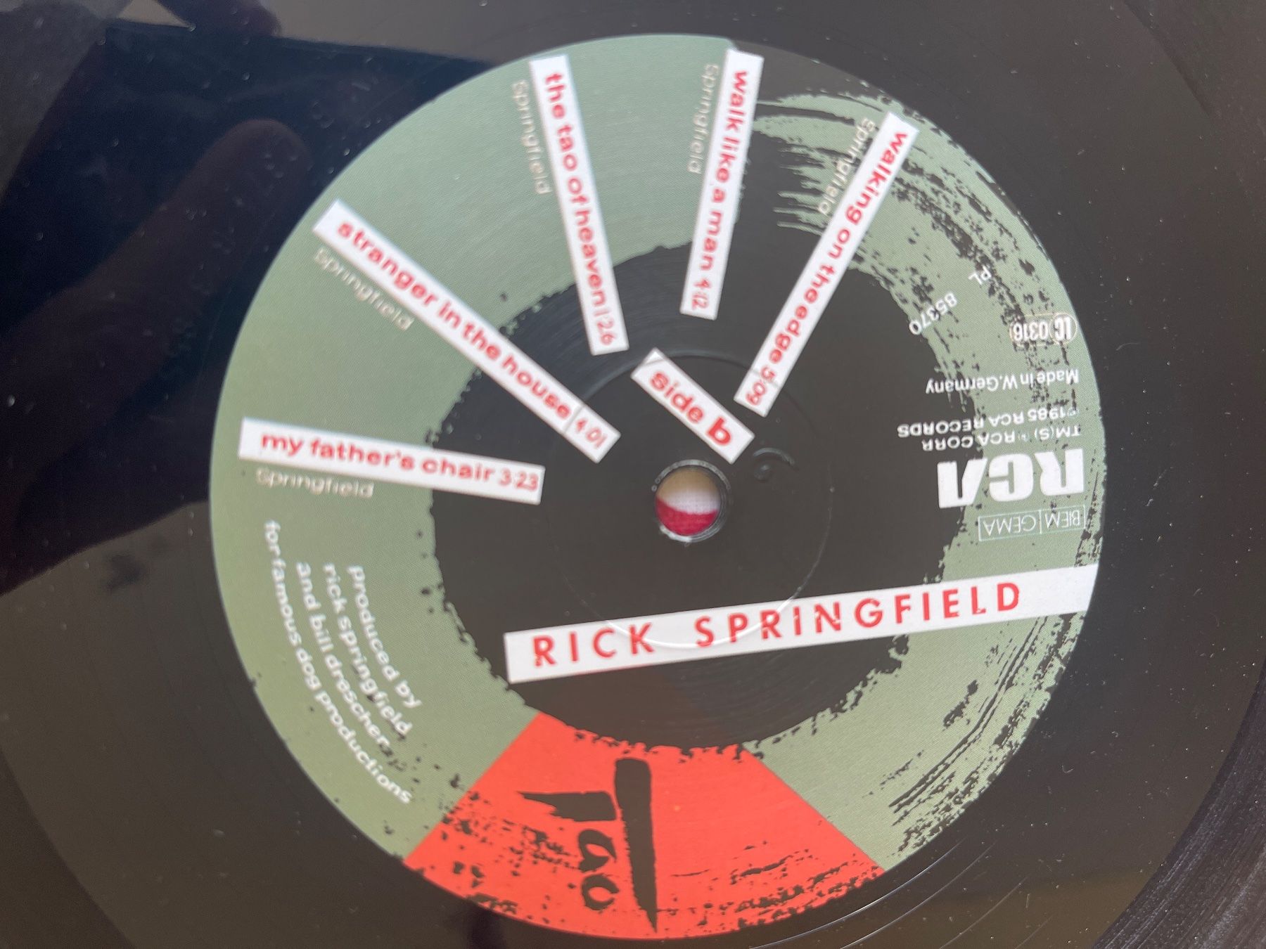 Vinyles: A497/Rick Springfield - Tao – D'occasion à Frutigen par Philippe_jsp 2