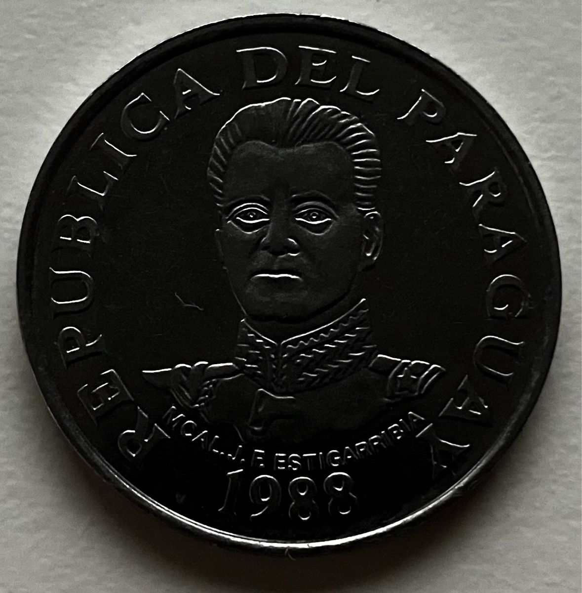 Alle Münzen: Paraguay 50 Guaranies 1988 – Gebraucht aus Algetshausen von Carrhard