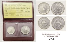 SFR Jugoslawien, 1970,  2 / 10 Dinar 1970 UNZ