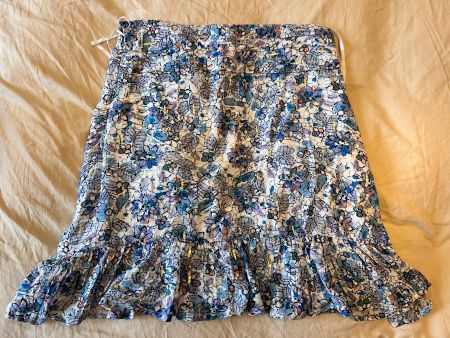 Jupe Suncioo Paris bleu/blanc à fleurs, à volants – taille 2