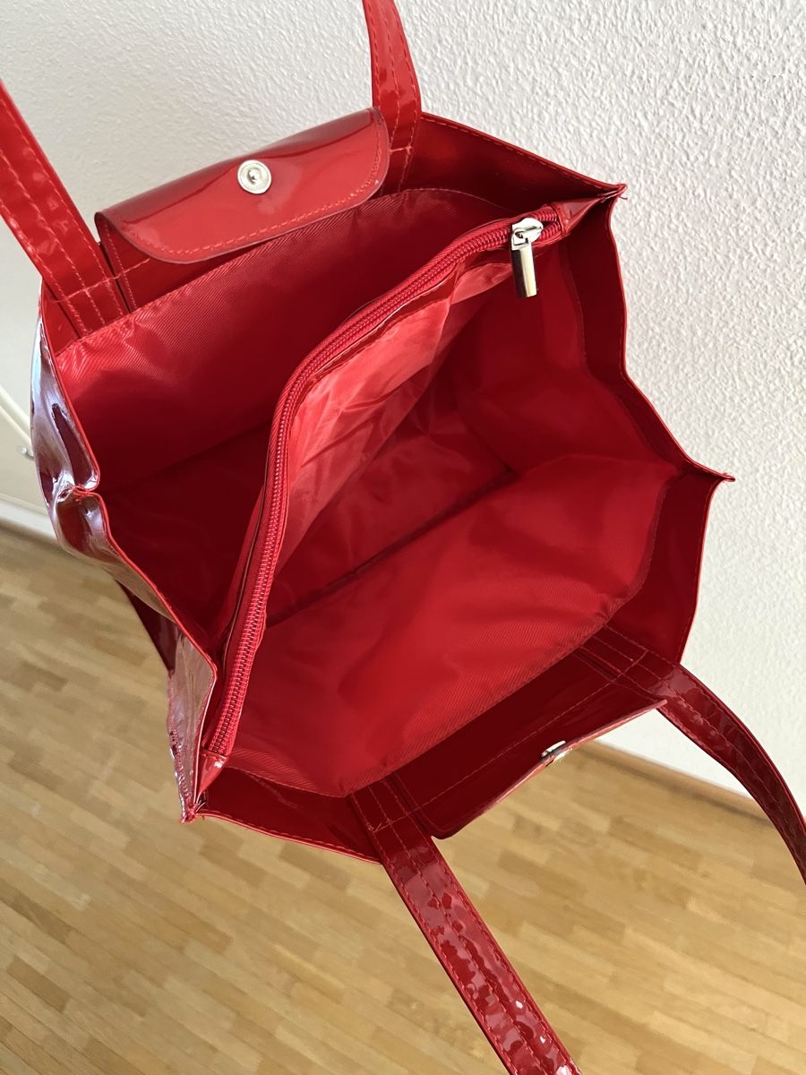Borse da donna: NEU! ROTE LACK-TOTE-BAG – Nuovo e nell'imballaggio originale da Basel venduto da JJ.Elena 5