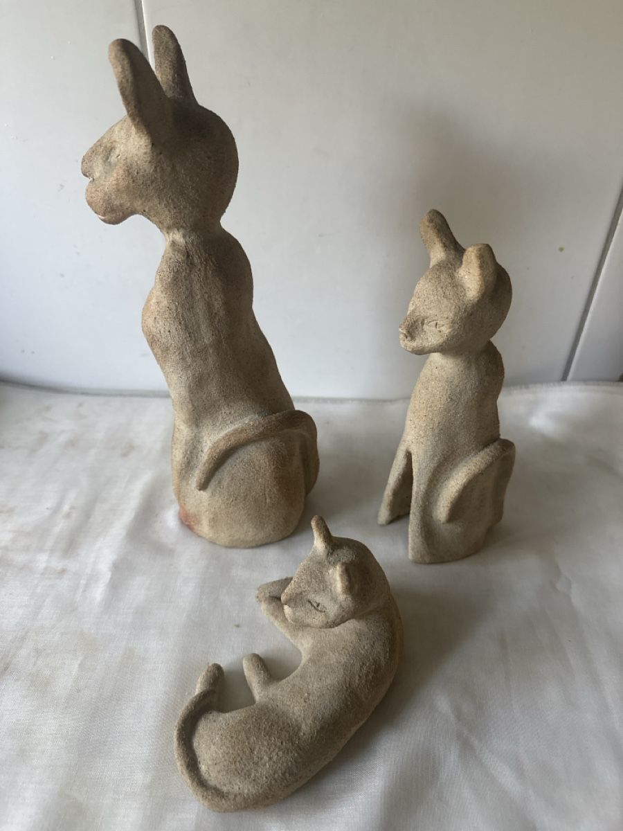 Statuette: Katzenfiguren-Set, Keramik, 3-teilig, Herbstdeko – Usato da Zürich venduto da Chaeffeler 2