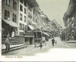 Thun BE Strasse in Thun mit Kutsche Break ca. 1910 1