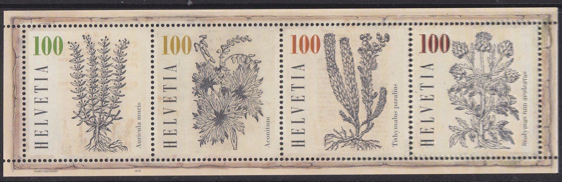 Tutti i francobolli: 2018 Block Heilpflanzen/Blumen  ** postfrisch ** – Nuovo (secondo la descrizione) da Adliswil venduto da Aenti