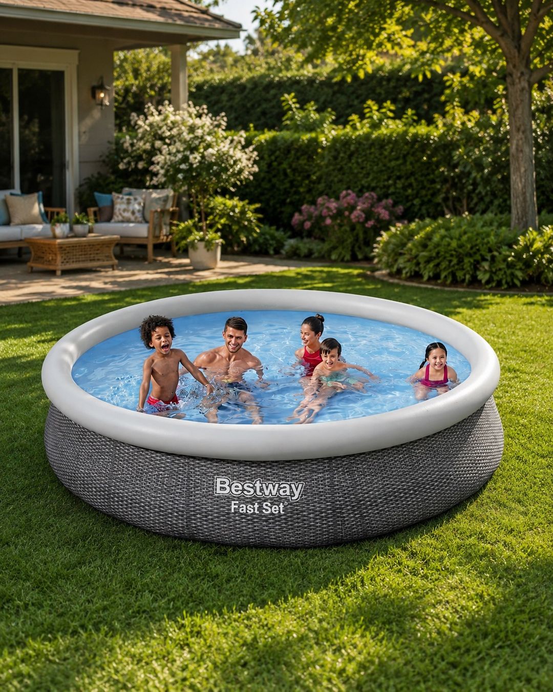 Bestway Schwimmbad: Bestway Fast Set Round Inflatable Pool Set 3.66m x 76cm new – Neu und originalverpackt aus Frauenfeld von Vanityroom