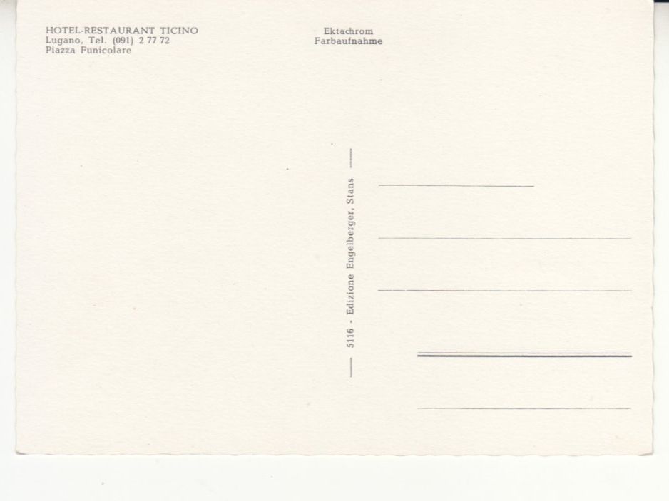 Ansichtskarten: Lugano Ticino ca. 1960 – Gebraucht aus Bürglen TG von StampGraf 1
