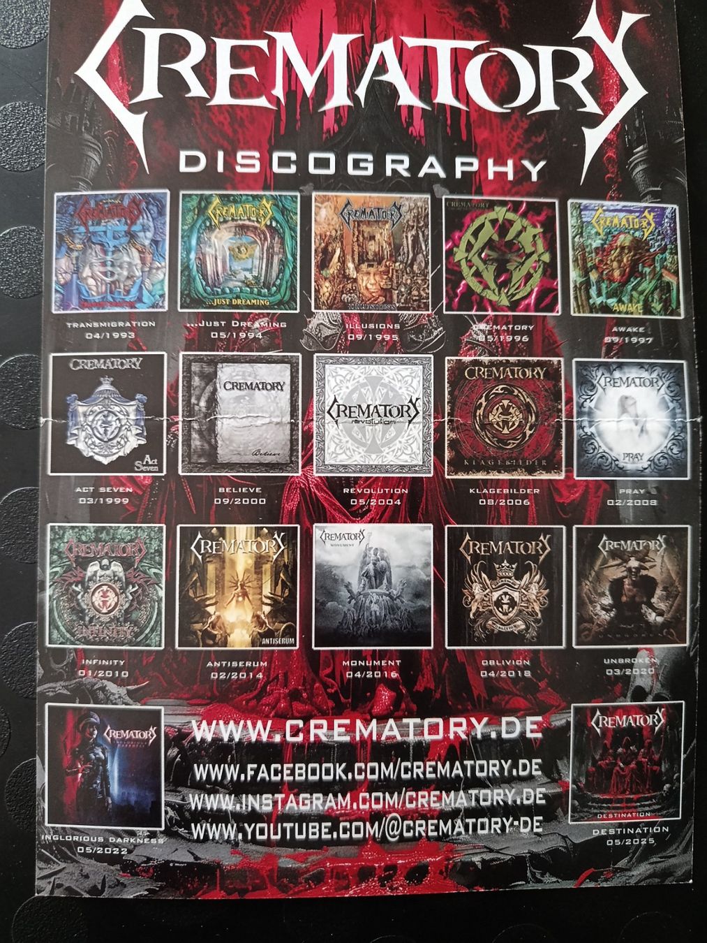 Autografi: Crematory - signierte A5 Autogrammkarte – Usato da Menziken venduto da Artographs 1