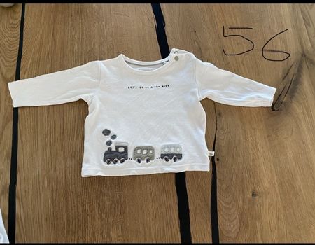 Langarmshirt weiss mit Zug Motiv Grösse 56 