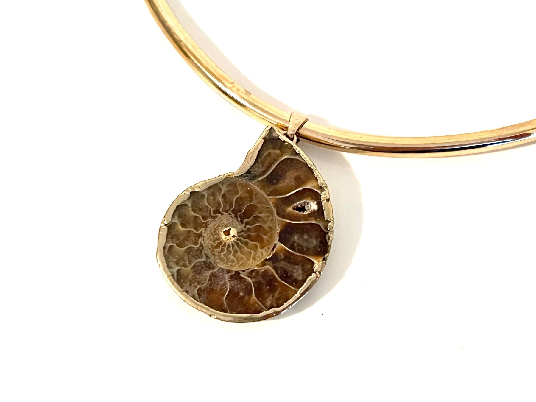 Colliers: Ammonite Fossil Pendant Necklace – Neuf avec emballage d'origine à Rüschlikon par ThereseJewelryDesign