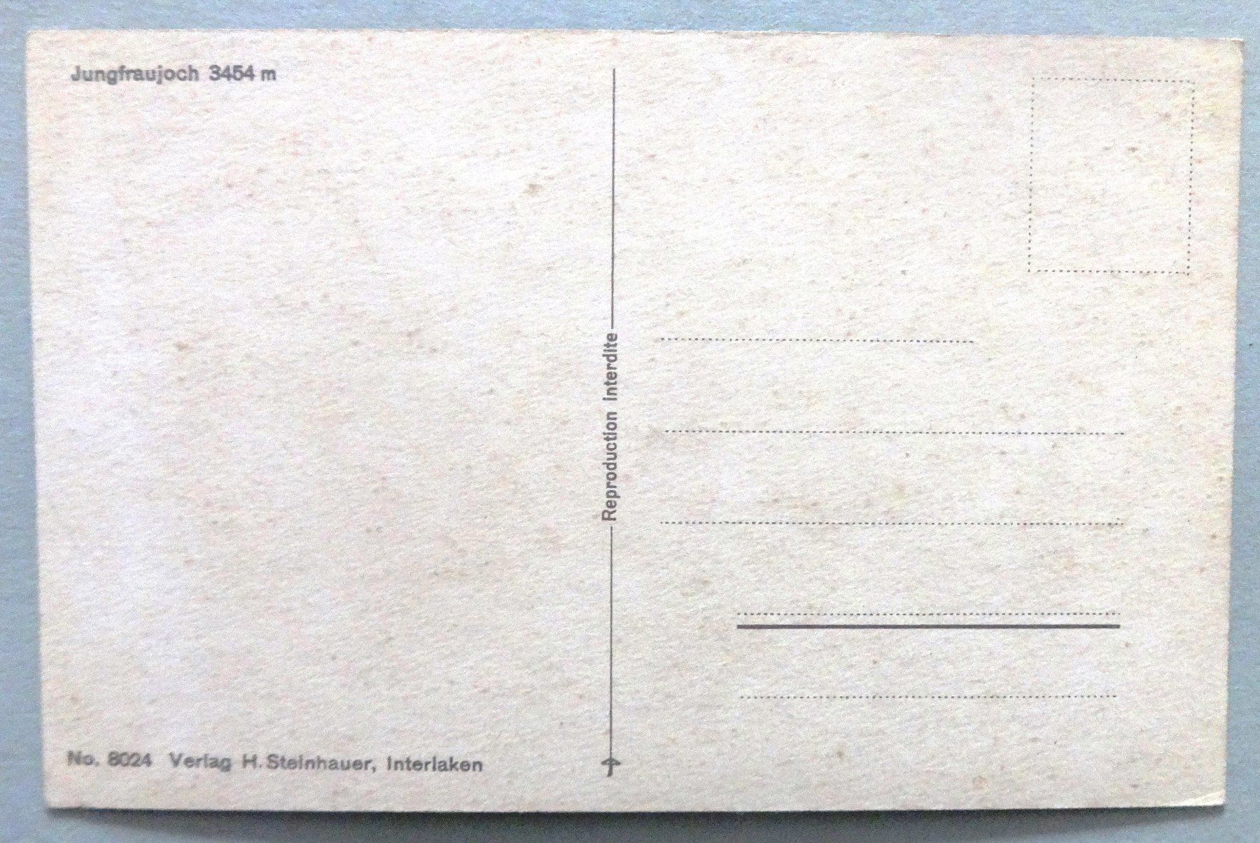 Cartoline postali: Jungfraujoch 3454 m – Usato da Fétigny venduto da Billy2miny 1