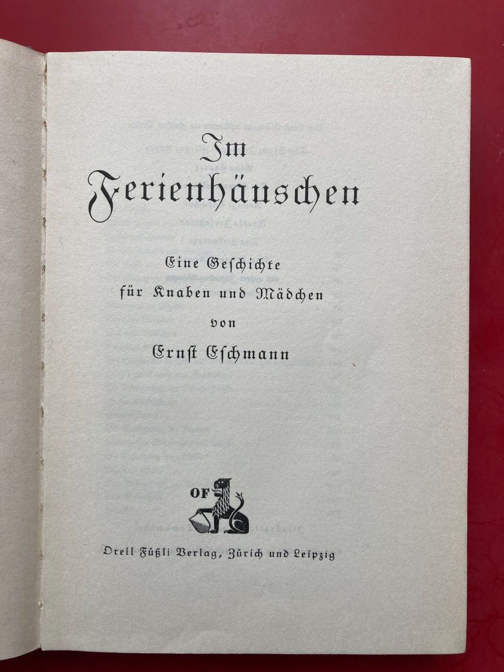 Libri: ANTIKES  KINDERBUCH  IM  FERIENHÄUSCHEN  1929 – Usato da Subingen venduto da Etageren 1