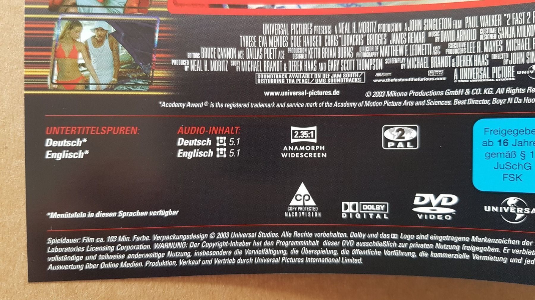 Alle DVDs: DVD 2 Fast 2 Furious – Gebraucht aus Oetwil am See von fineli2 1