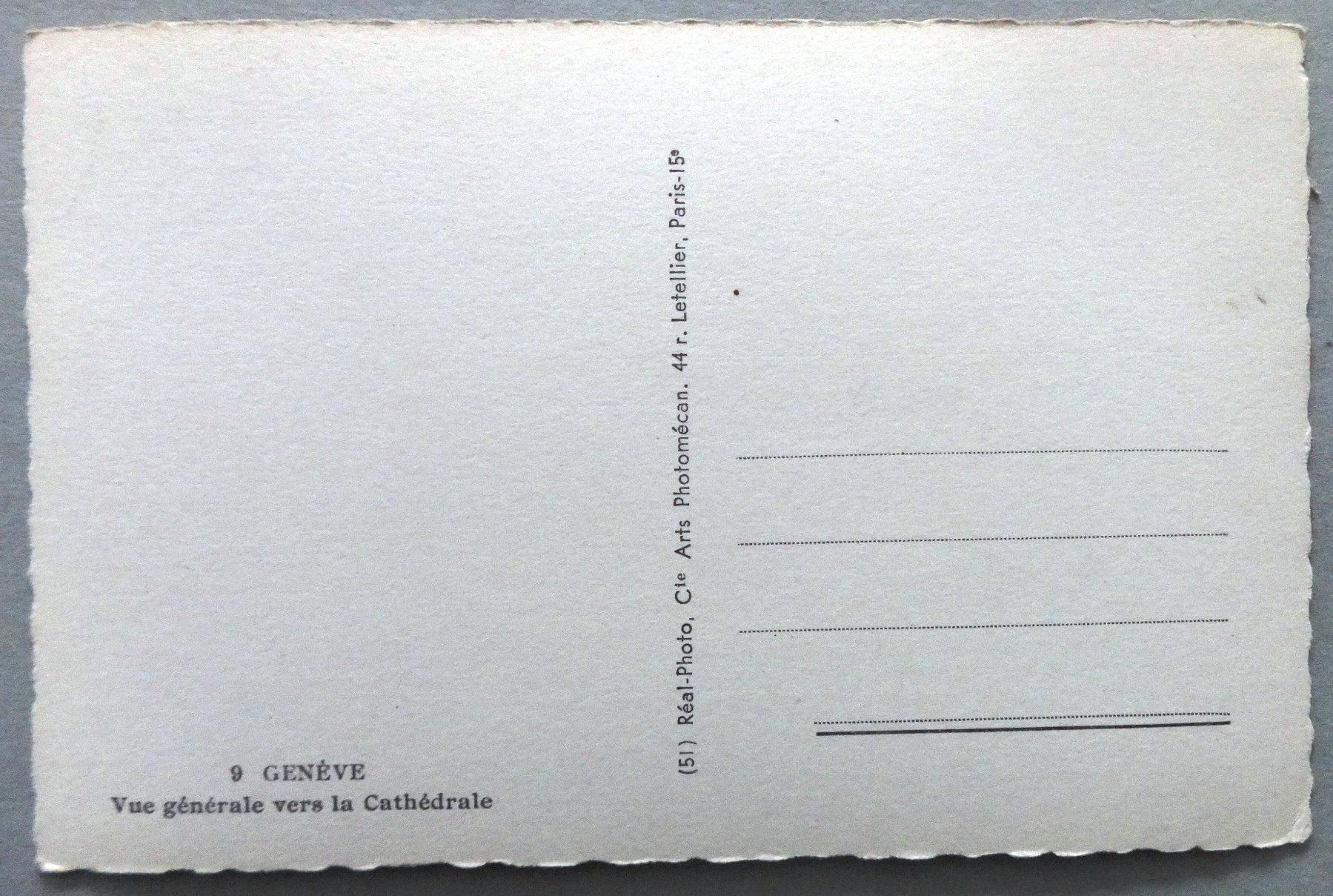 Cartes postales: Genève - Vue générale vers la Cathédrale – D'occasion à Fétigny par Billy2miny 1