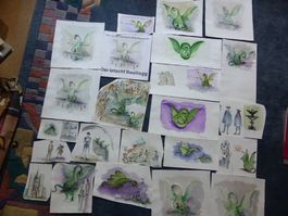 Dr letscht Basilisgg,orig.Aquarelle z. Buch,Kunzelmann,Crone