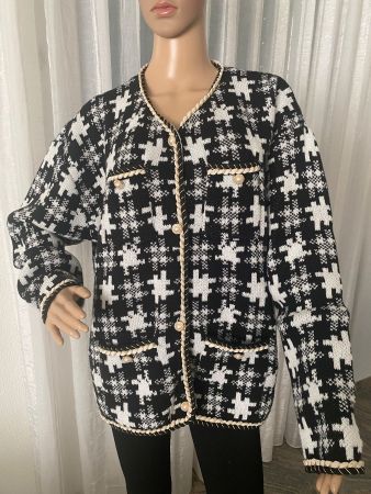 stilvolle und edle Jacke, beige/schwarz, XXL