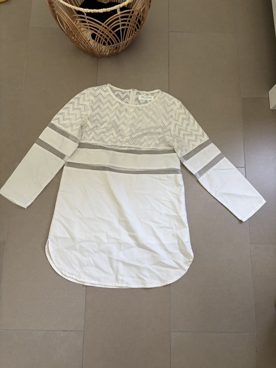 Vestiti: Oversized TShirt Kleid weiss  – Usato da Zürich venduto da BKana