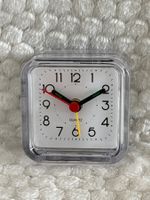 Mini Reisewecker weiss 6x6cm