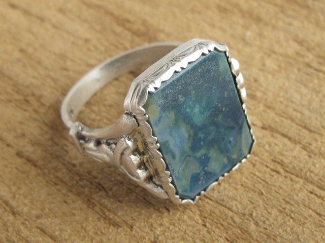 Anelli: Vintage Ring Silber 835 mit blauem Achat Gr. 63 – Usato da Ermatingen venduto da Decovin 4