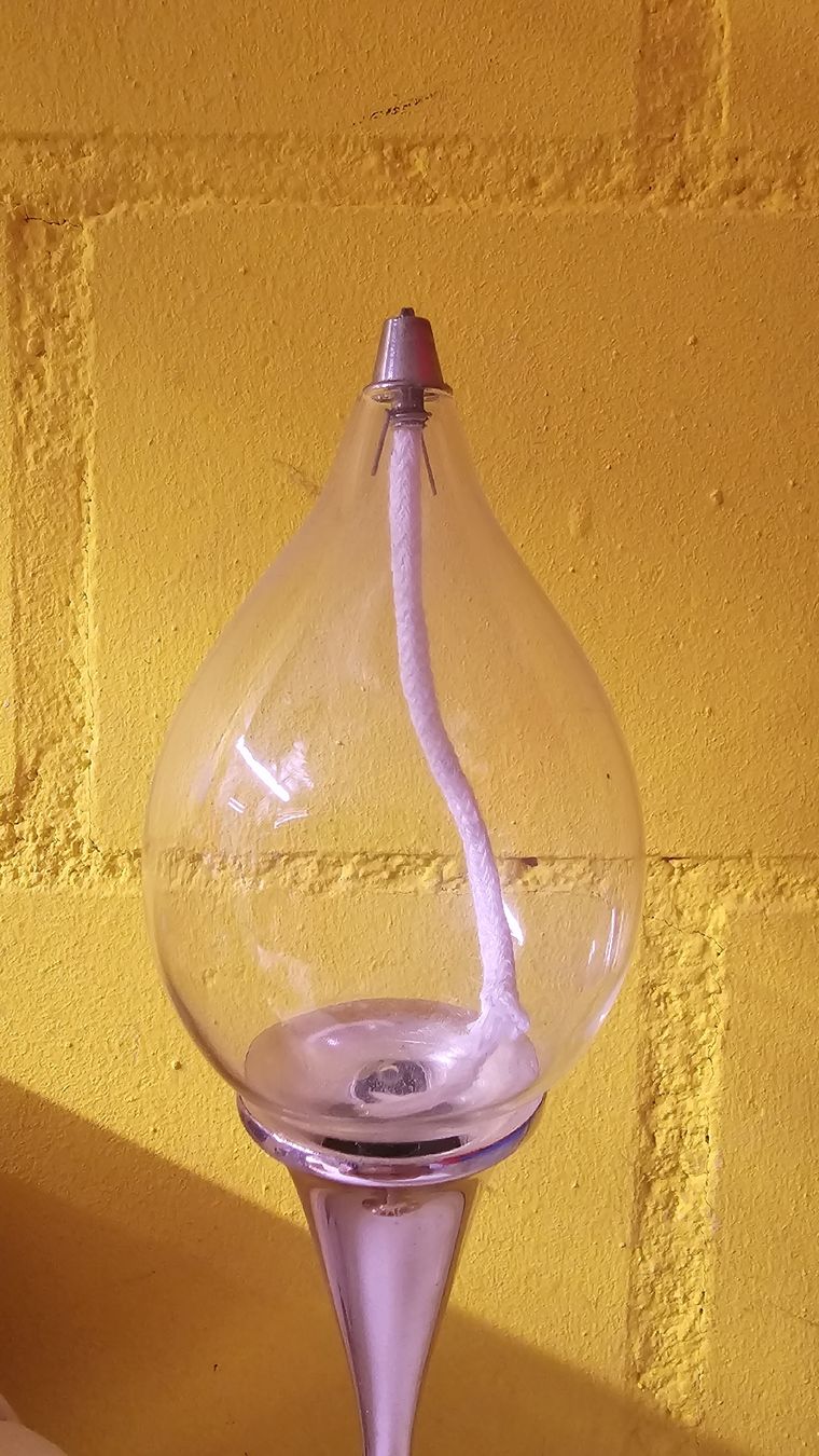 Lampade: Öllampe neu Glas Metall – Nuovo e nell'imballaggio originale da Zürich venduto da ZH-Vintage 1