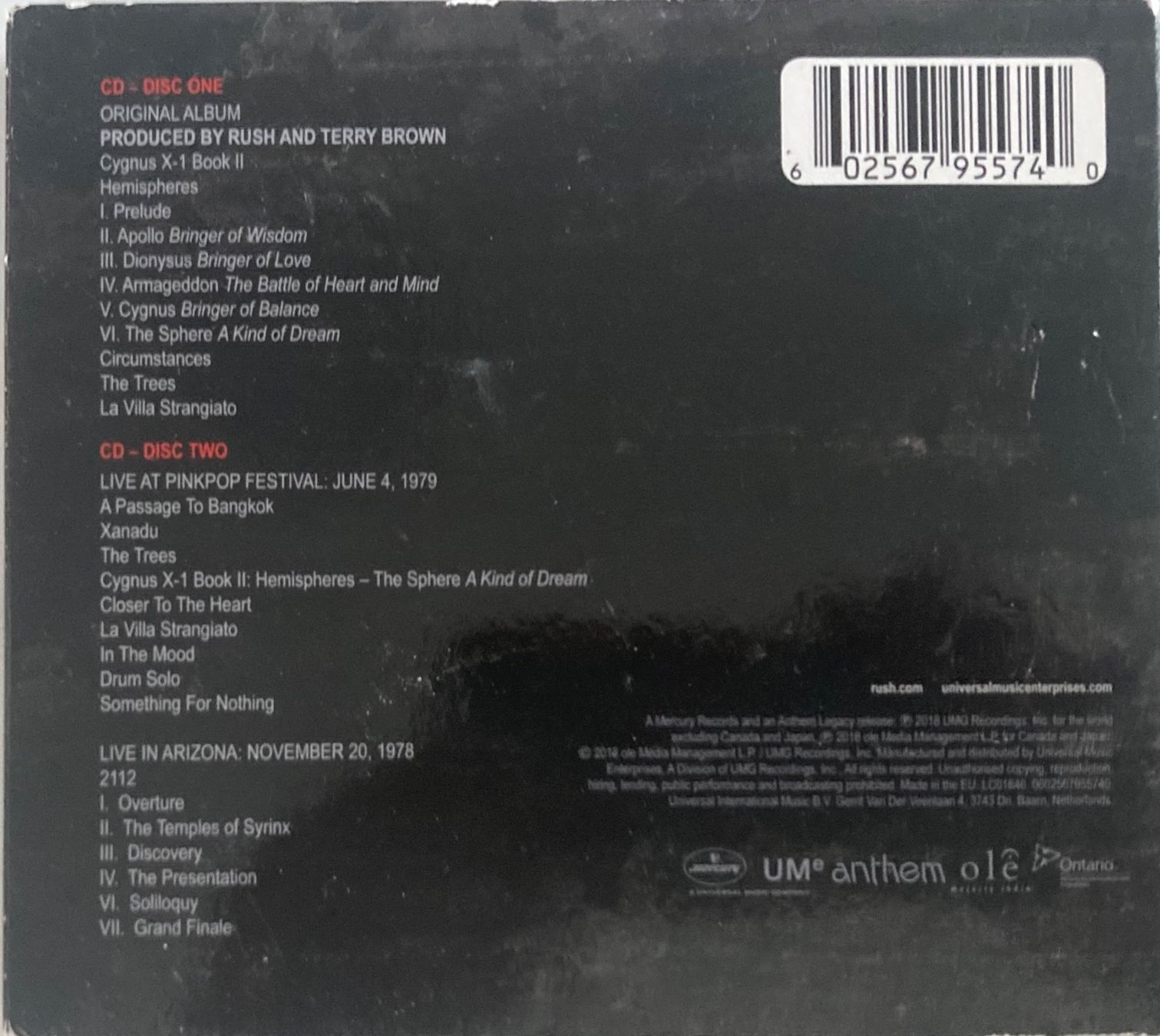 CD: RUSH - HEMISPHERES – Usato da Poliez-Pittet venduto da Newtown-Records 1