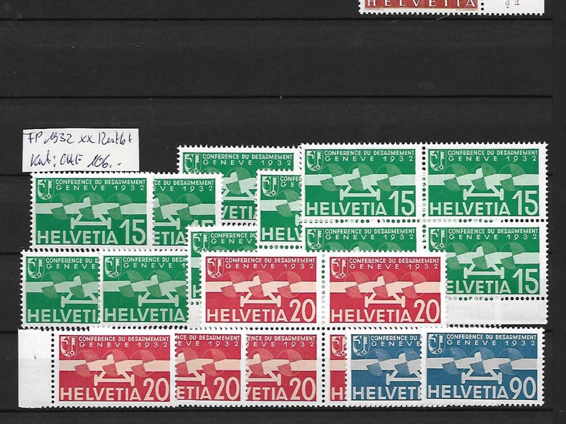 Tutti i francobolli: FP 1932 ** Restlot Kat: CHF 106.- – Nuovo (secondo la descrizione) da Basel venduto da Ilp