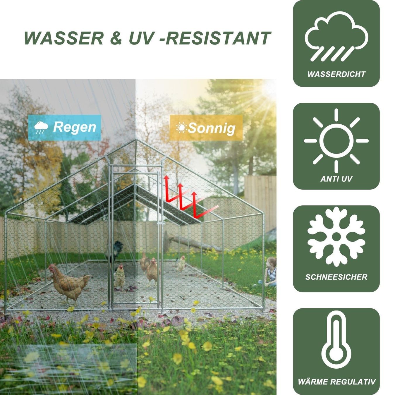 Cages, transport & sécurité: Hühnerstall 3x8x2m mit Dach – Neuf avec emballage d'origine à Bottighofen par zaap 7