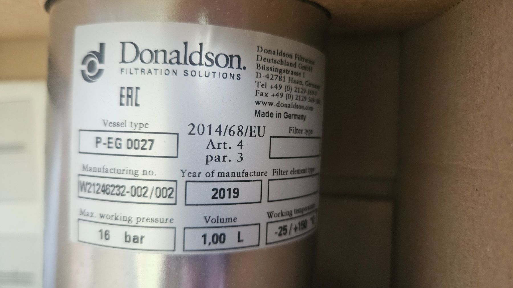 Altri Prodotti per fumatori: Donaldson Edelstahl Filtergehäuse & Filter NEU – Nuovo e nell'imballaggio originale da rothrist venduto da Mauzi53 4