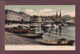 LUZERN - Schweizerhofquai - Schiffe . Hofkirche - 1906