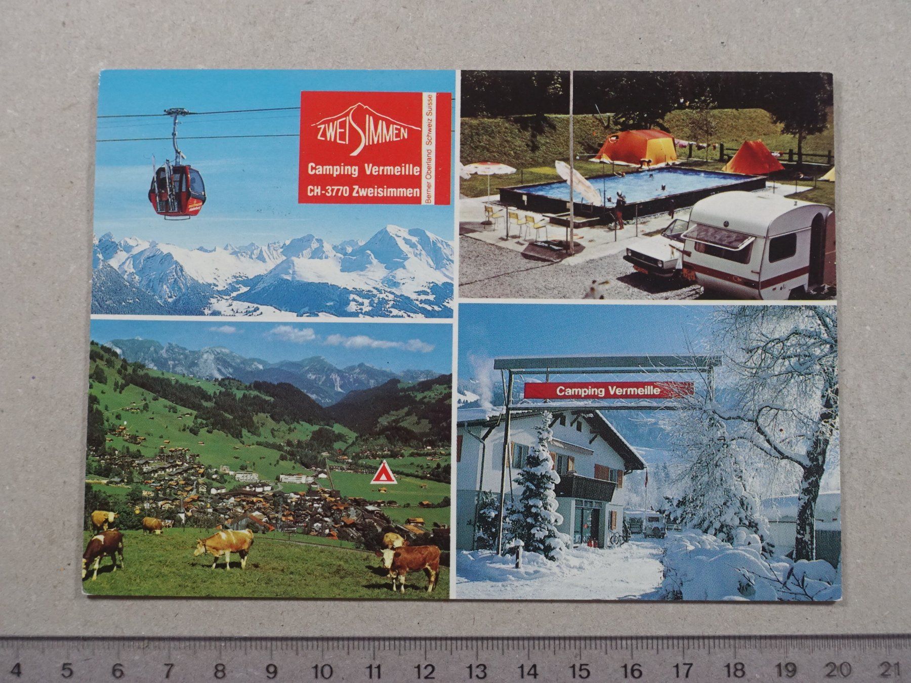 Ansichtskarten: Zweisimmen, Camping Vermeille, 1990 – Gebraucht aus Lenzburg von fh1
