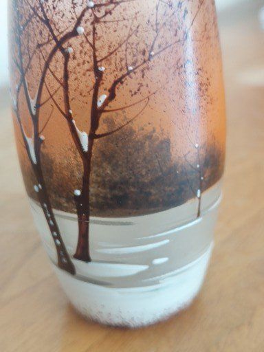 Vasi & Recipienti: Jugendstil Miniatur  Glasvase mit Winterlandschaft – Usato da Hergiswil NW venduto da maiette-23.N 3