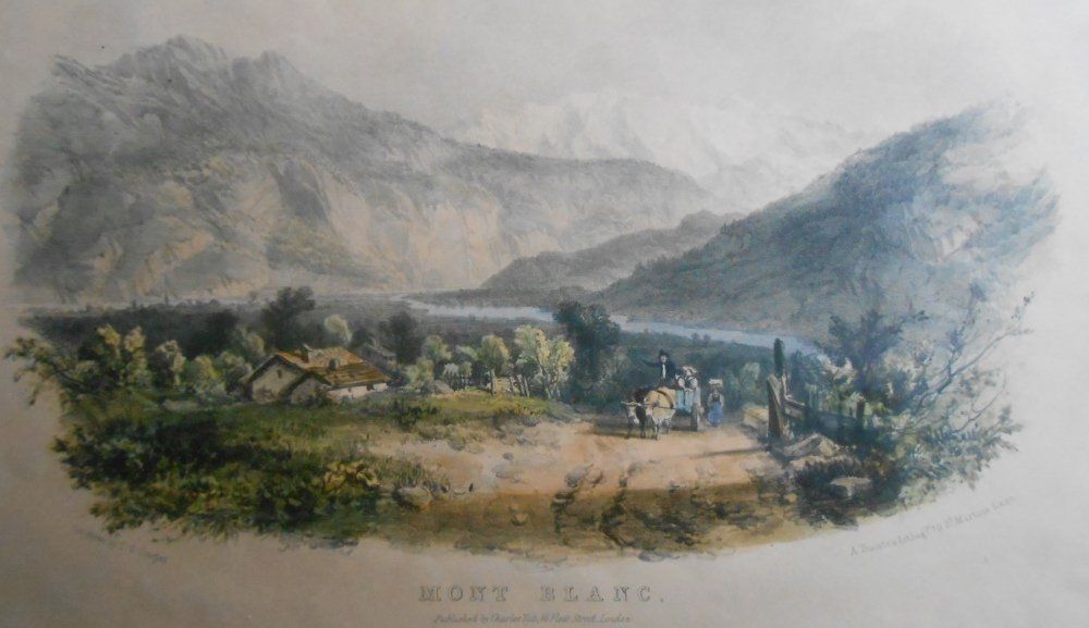 Incisioni: Mont Blanc. Lithographie von ca 1830. – Usato da Basel venduto da Domba 1