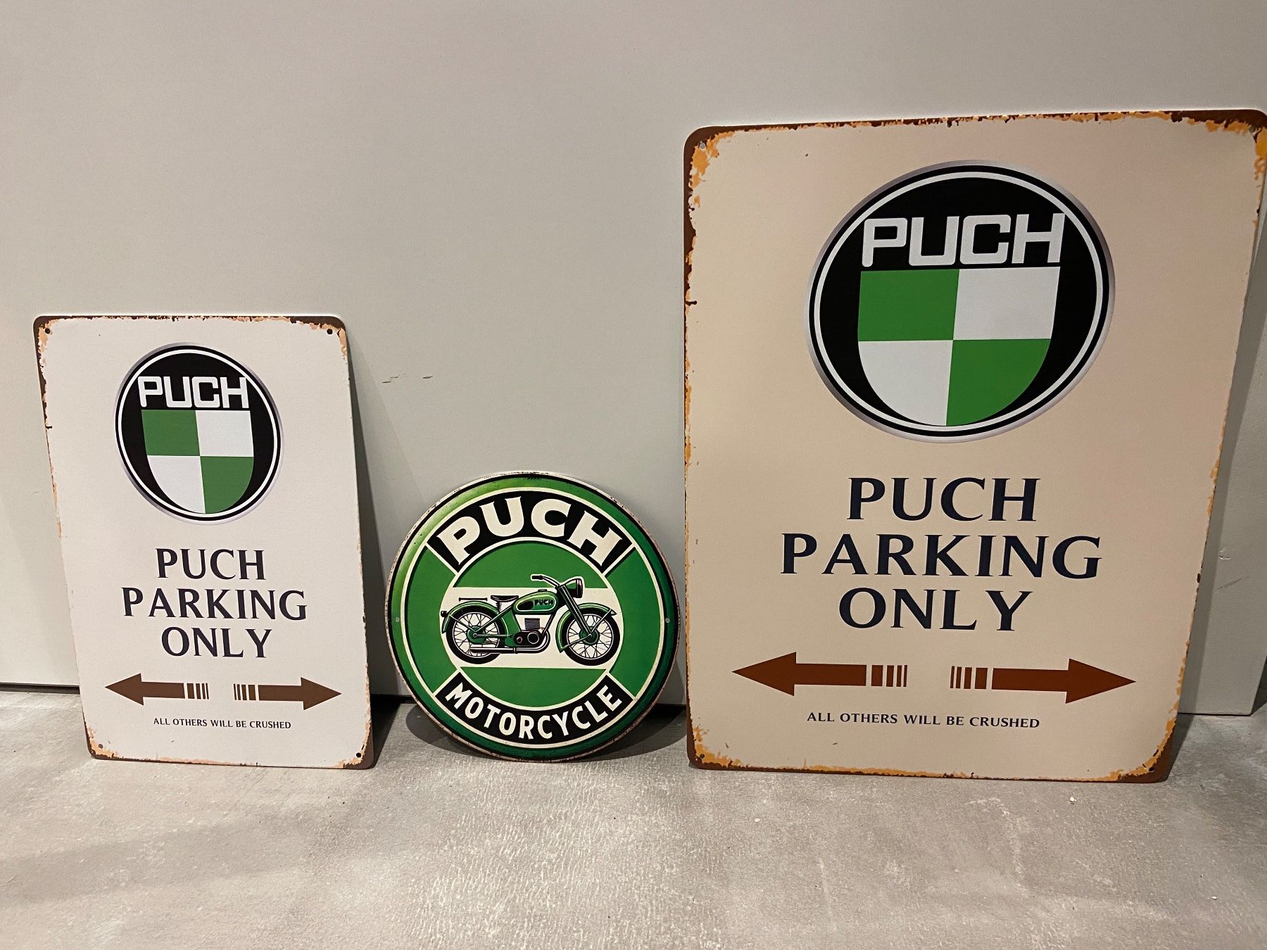 Puch Schilder: PUCH Vintage Blechtafel Metallic Set / NEU – Neu und originalverpackt aus Seon von Aaargauer01 7