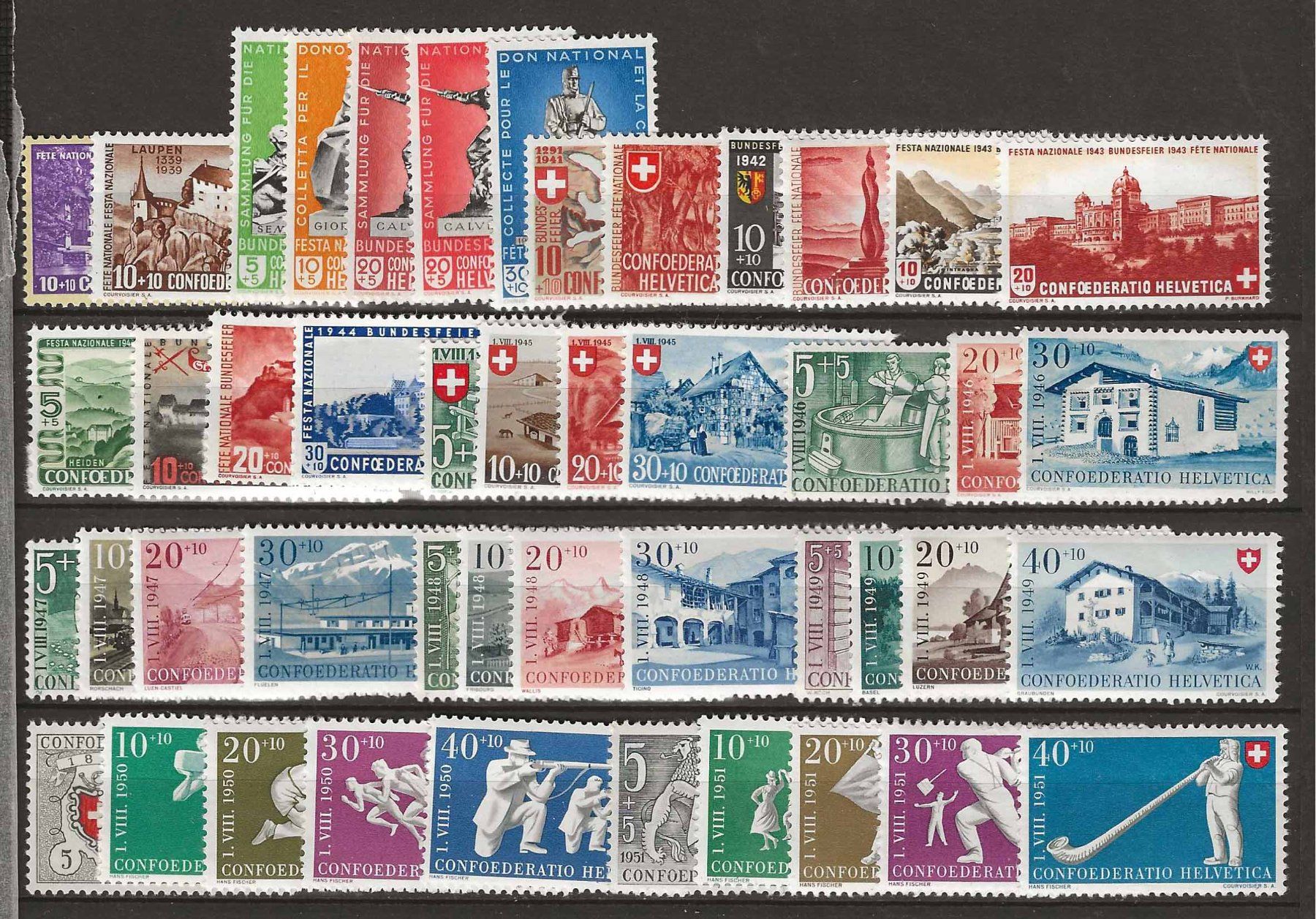 Alle Briefmarken: PP199 - Pro Patria 1938-1963 ** – Gebraucht aus Trélex von Phil_Albert