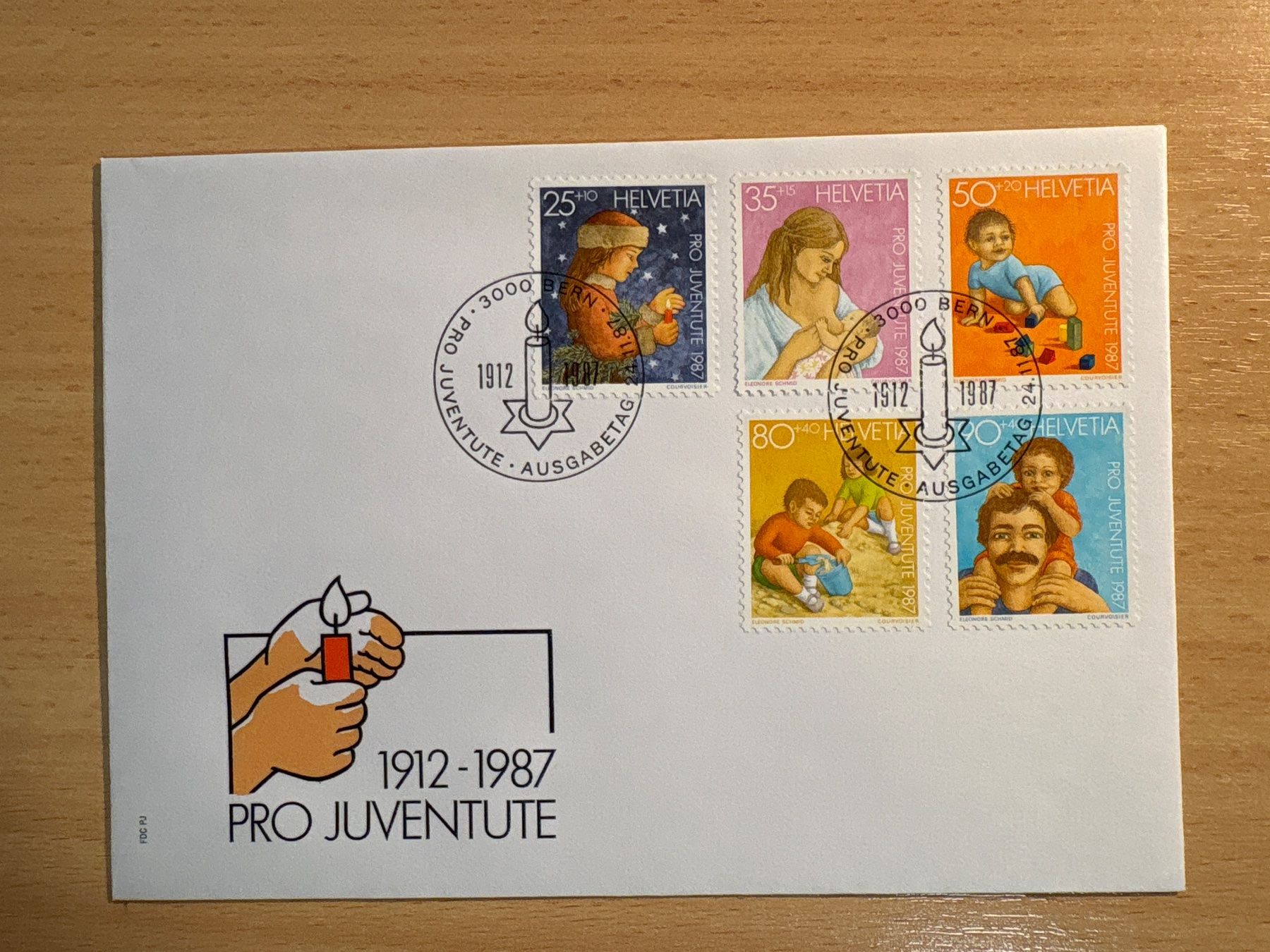 Alle Briefmarken: Pro Juventute Ersttagsbrief 1987, 75 Jahre – Gebraucht aus Ibach von lisch3