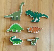 6x Holz Dinosaurier, Größe: siehe in der Beschreibung