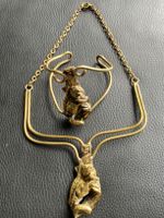 Collier et bracelet  design laiton  vintage signe