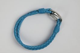 Lederarmband Naccari mit Verschlussöse, hellblau