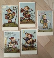 5x Postkarten Blumenmädchen von EJO, Zeichnerin Papa Moll
