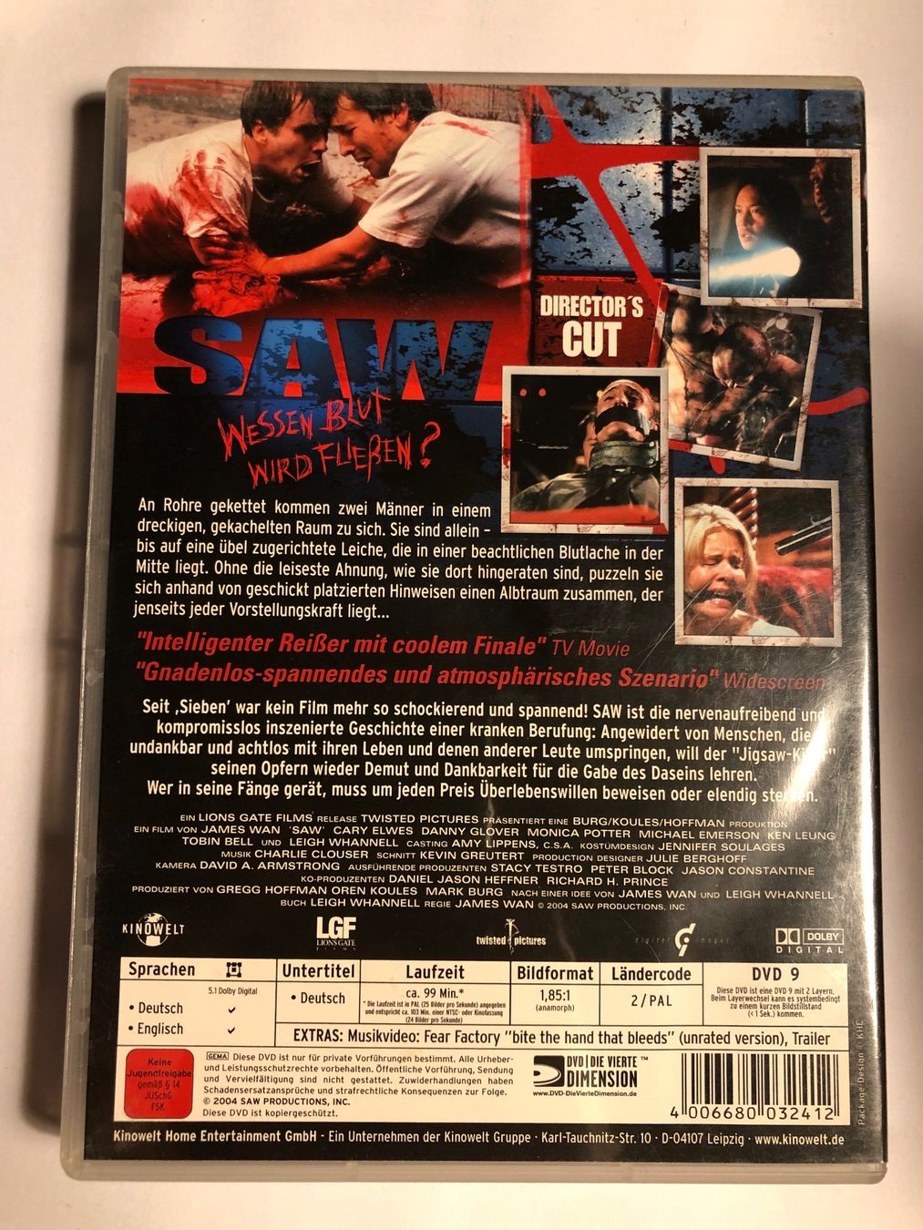 Tutti i DVDs: SAW Directors Cut DVD – Usato da Kestenholz venduto da Inna09 1
