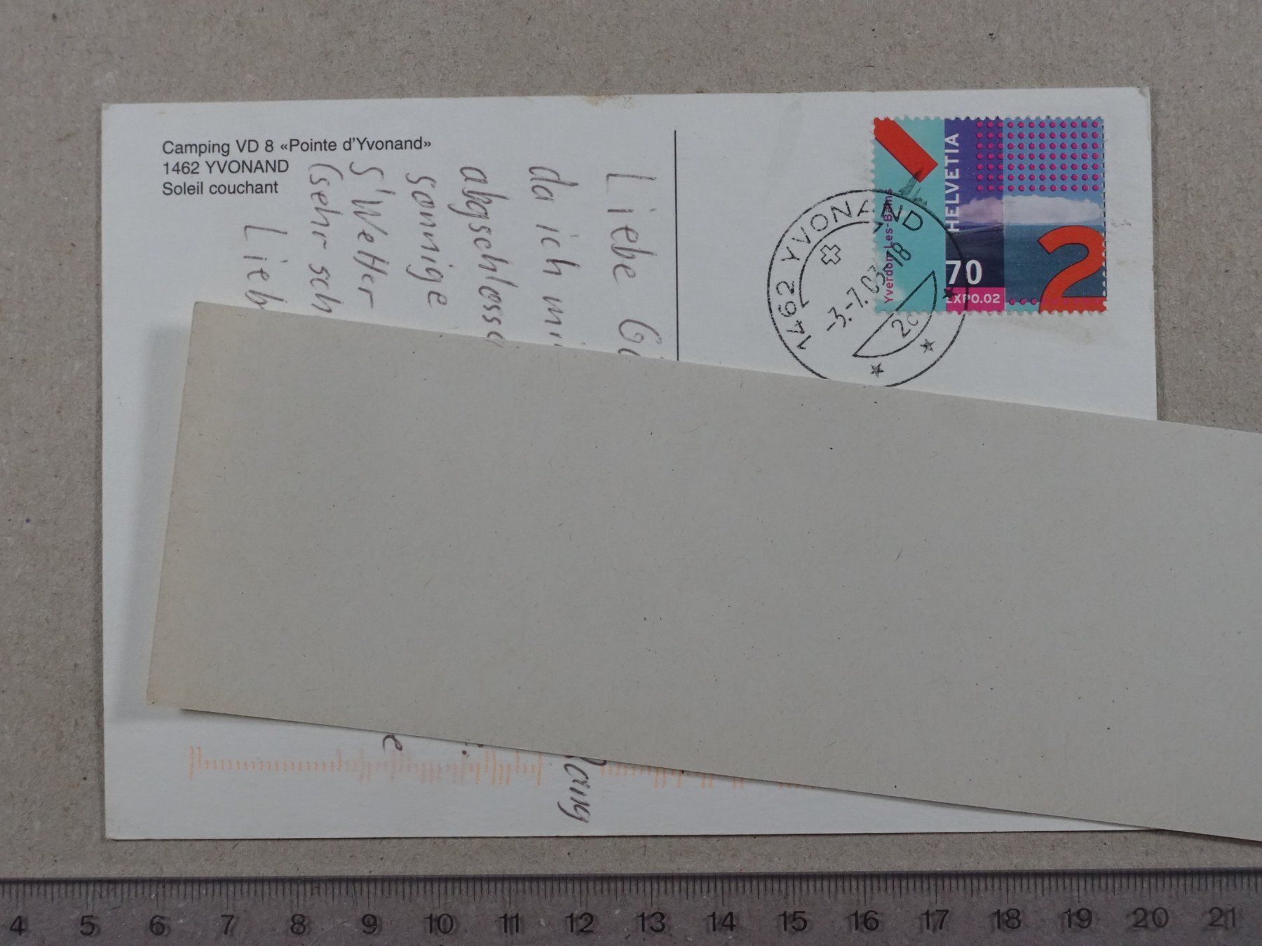 Cartoline postali: Yvonand, Camping, 2003 – Usato da Lenzburg venduto da fh1 1