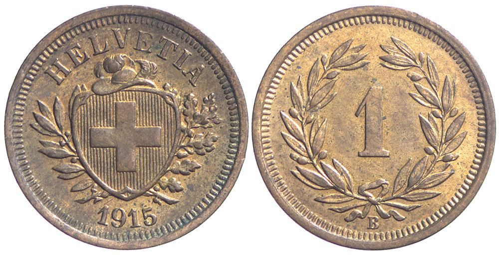 Tutti le monete: 1 Rappen 1915 (01) – Usato da Chiasso venduto da Novamarketing