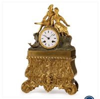 Antike Kaminpendule Bronzegehäuse  1850 Frankreich läuft!