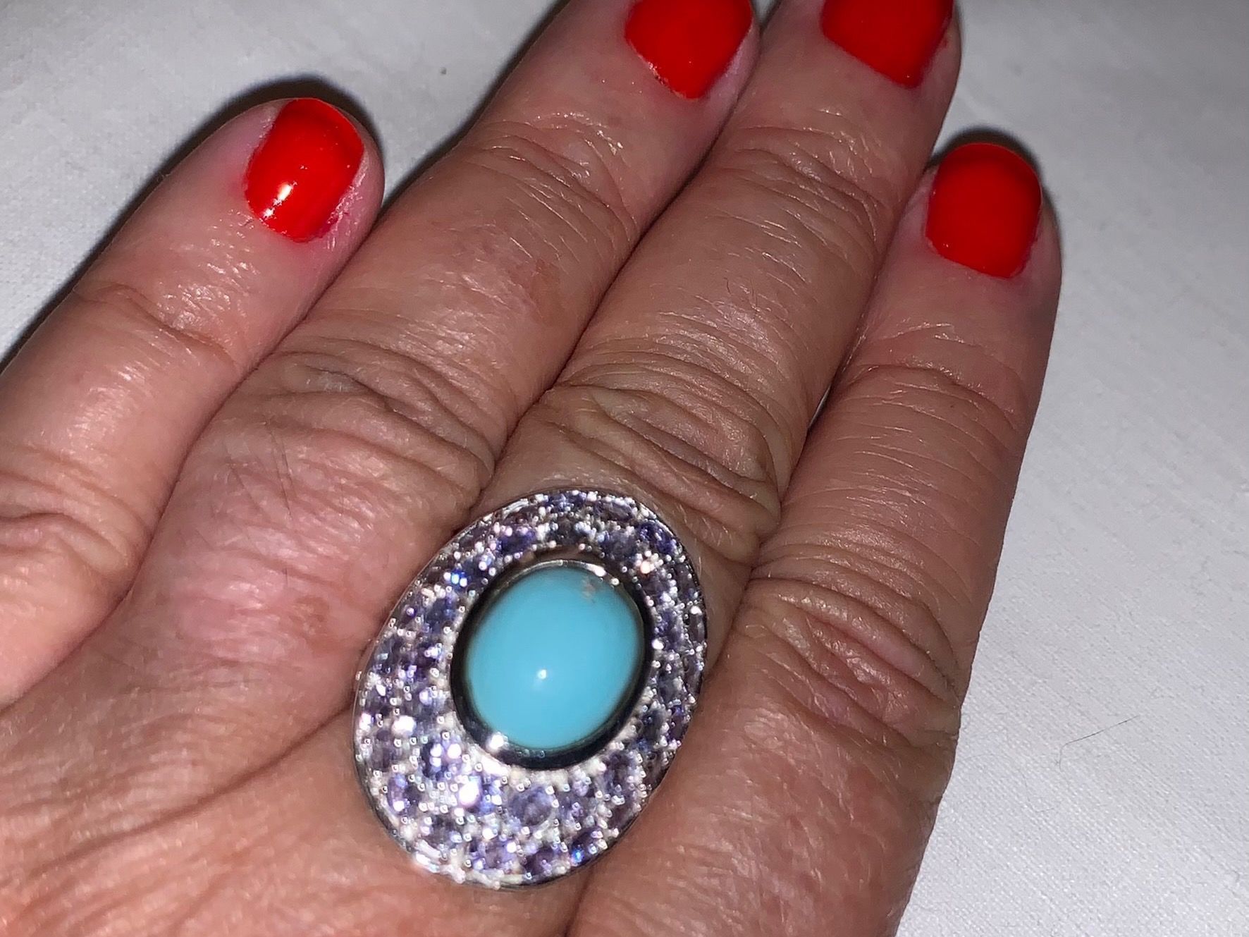 Llan Valls Joies Ringe: Sleeping Beauty Turquoise & Tanzanites Sterl.Silver 925 Ring – Neu (gemäss Beschreibung) aus Birsfelden von Brut 2