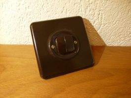 Schalter Doppelschalter Bakelit UP antik unbeschädigt