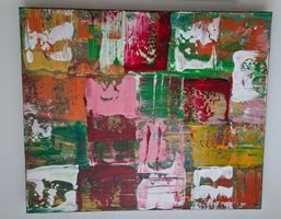 Gemälde Farbenfroh handmade 50×60×4