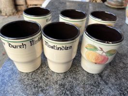6 Most Becher,  Quer durch Mostindien, Burkart Handarbeit