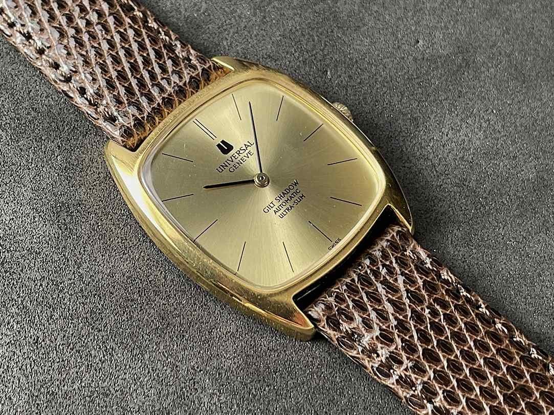 Universal Genève Orologi: Universal Genève Gilt Shadow ultra slim, Micro-Rotor – Usato da Luzern venduto da ChronoScope6004 6