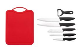 Messerset schwarz/rot 7-tlg. inkl. Sparschäler Liquidation