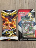 2x Pokemon SWSH Blister Booster Pack Evolving Skies Brillant